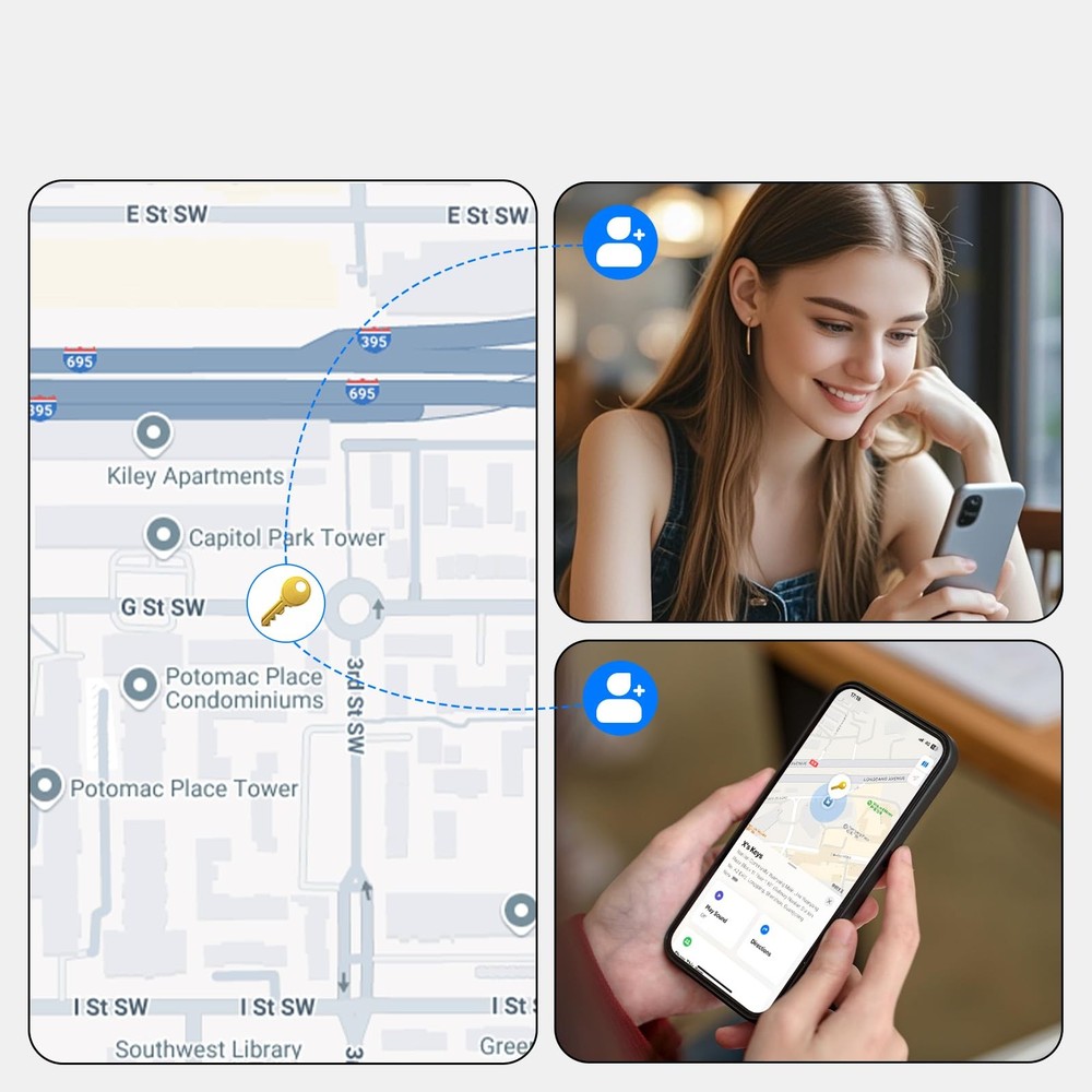 Air Tracker Tags-4 Pack, Bluetooth Tracker Works with Apple Find My APP (iOS ...