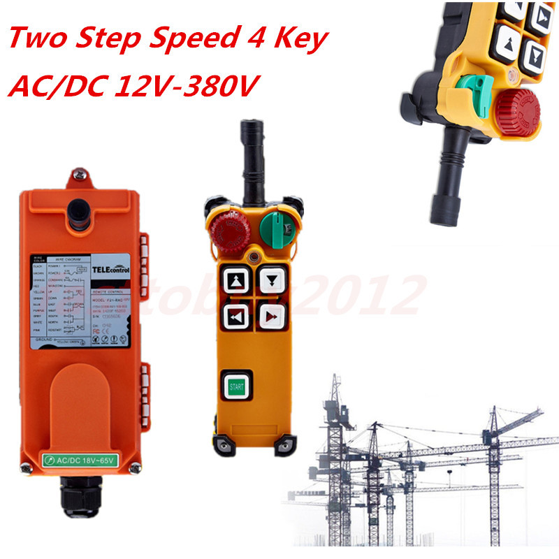Industrial Wireless Radio Remote Control Hoist Crane Transmitter+Receiver 2 Step