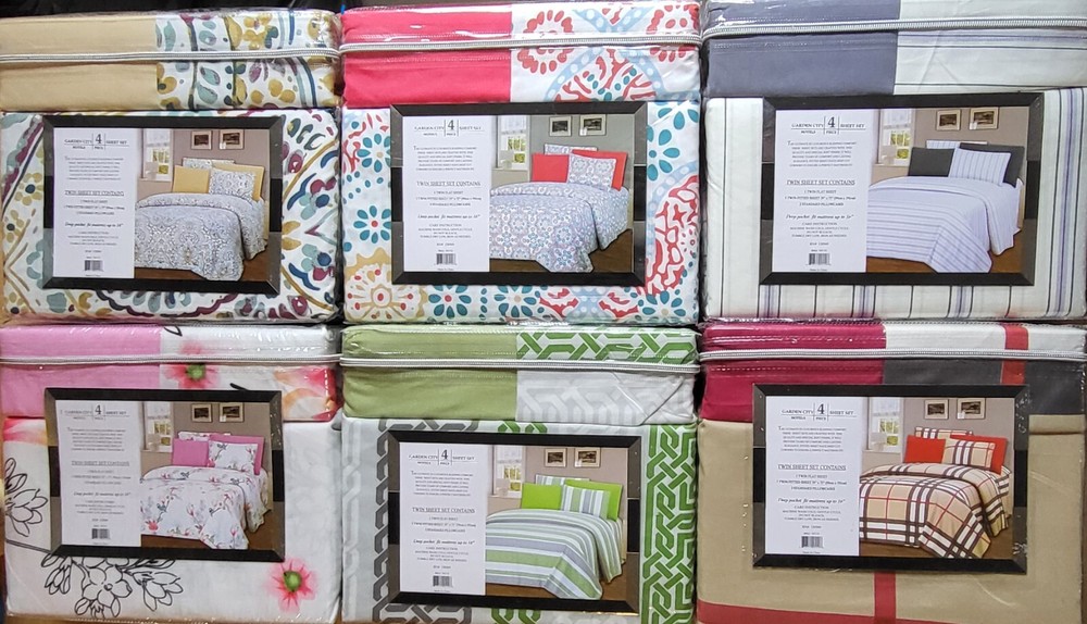 Bed Sheet (Twin) 6 pcs Set, Garden City Hotel 1800 Thread