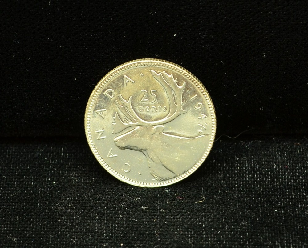 1947 CANADA 25 CENT 80% SILVER KM#35 #EB12051