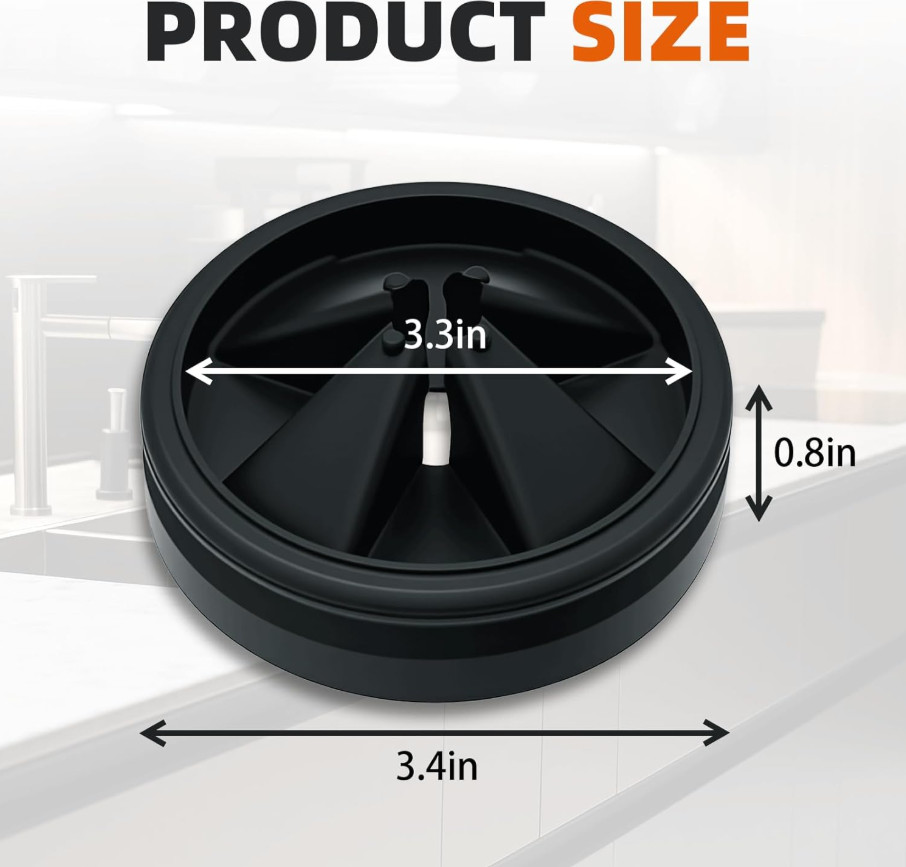 Garbage Disposal Splash Guard 3 3/8 in Sink Baffle Noise Reducing Rubber Drain