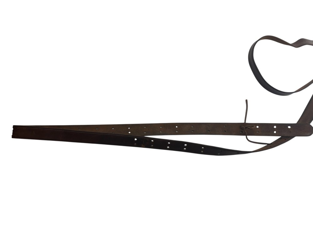 Vtg Leather Rifle Sling Hunting Old War Firearm