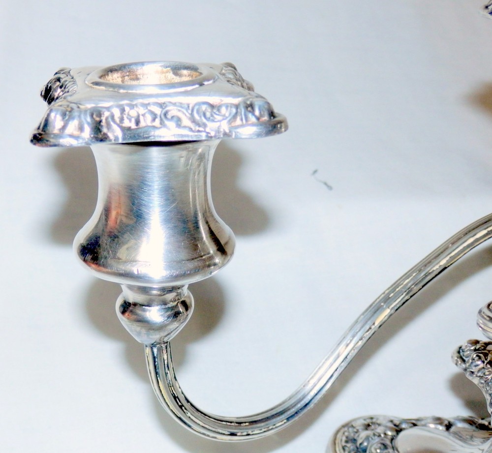 Three (3) Arm Silver Plate Candelabra - Very Nice!