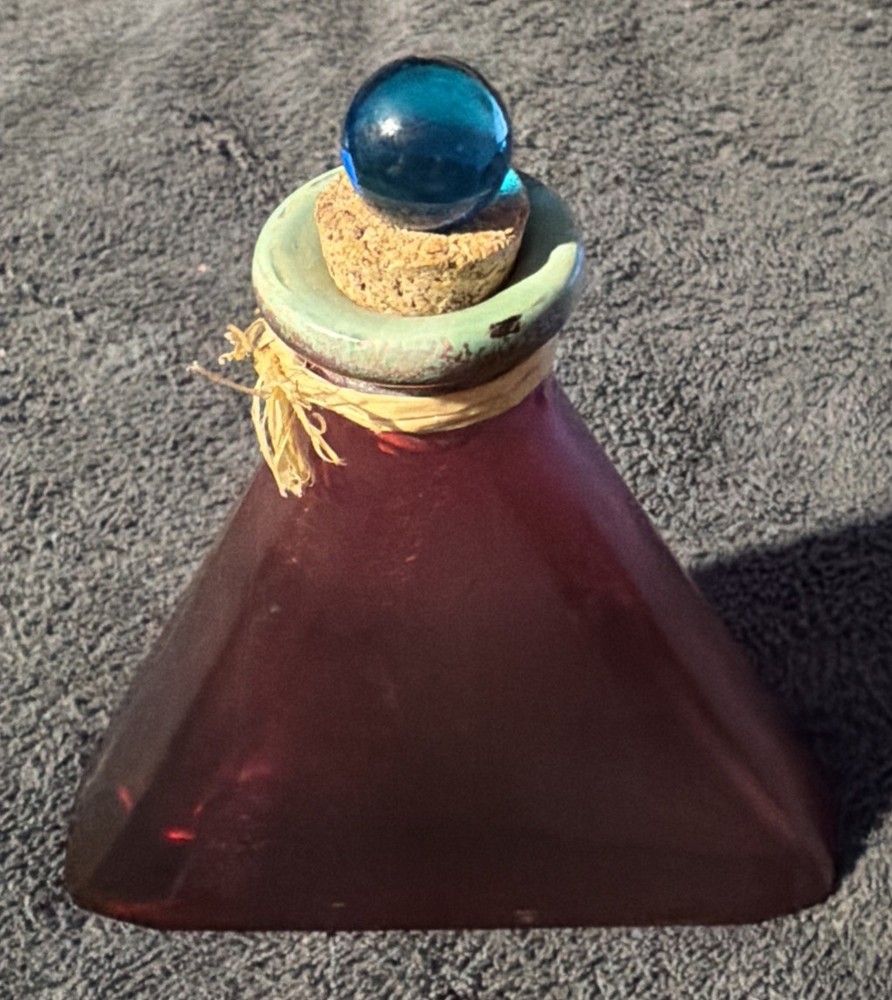Vintage Triangle Pyramid Shaped Bottle Cork Top