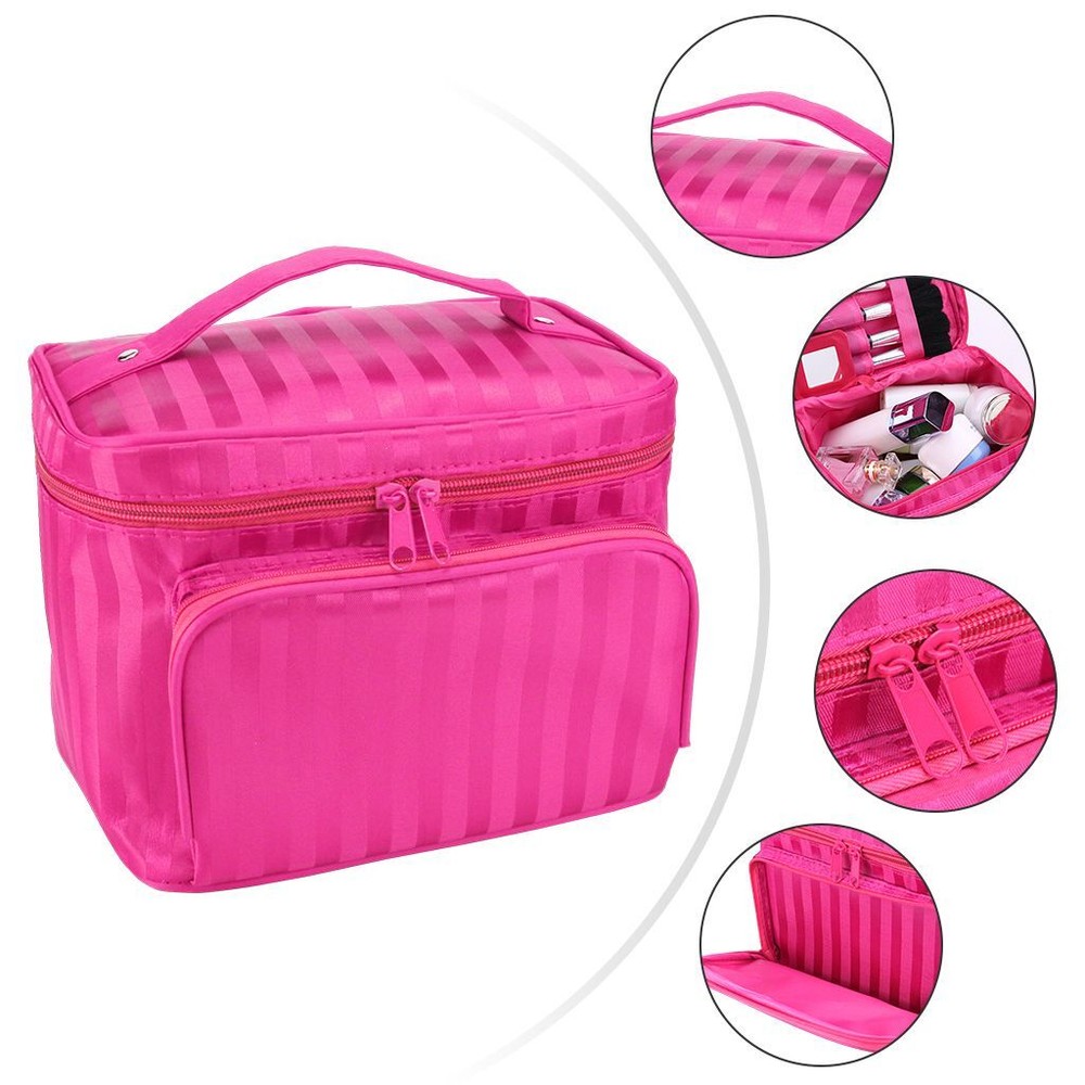 Large Professional Cosmetic Case Makeup Bag Storage Handle Organizer Travel Kit
