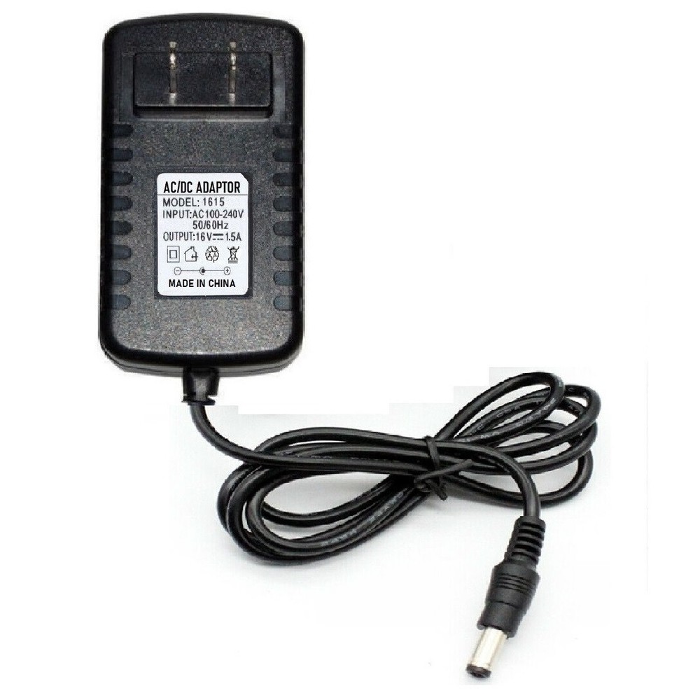 16V 1.5A AC/DC Adapter Power Supply for Home Electronics with 5.5x2.1mm Plug