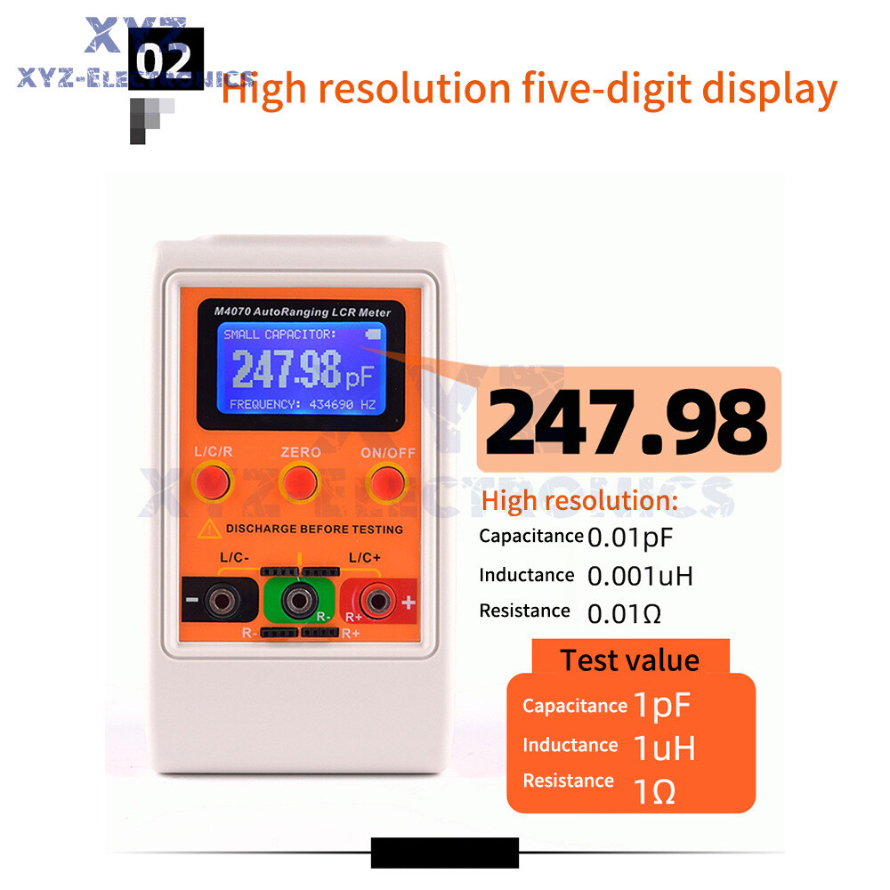 M4070 Auto Ranging LCR Meter Capacitance Inductance Resistance Tester Handheld