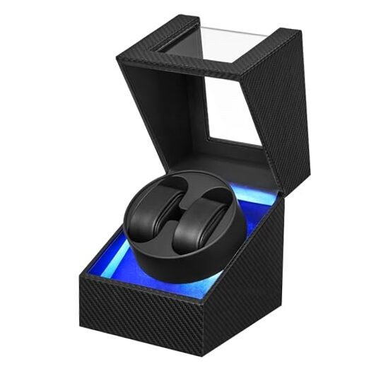 Watch Winder for Automatic Watches, Double Watch Widner with Led Light 4
