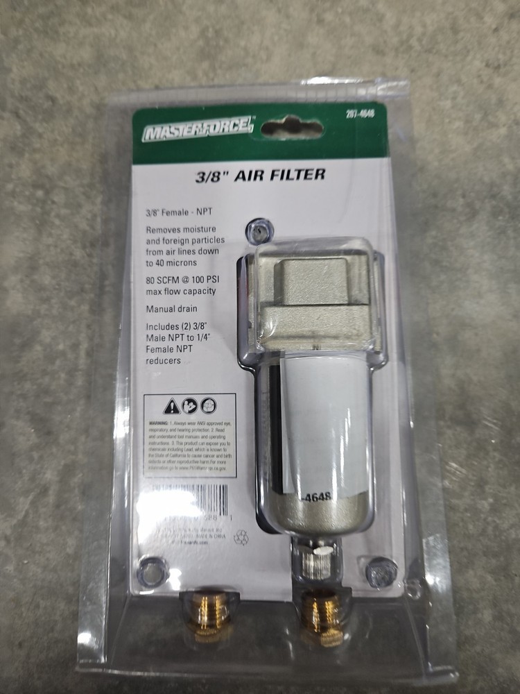 Masterforce 3/8" Air Filter Max Pressure 145 PSI