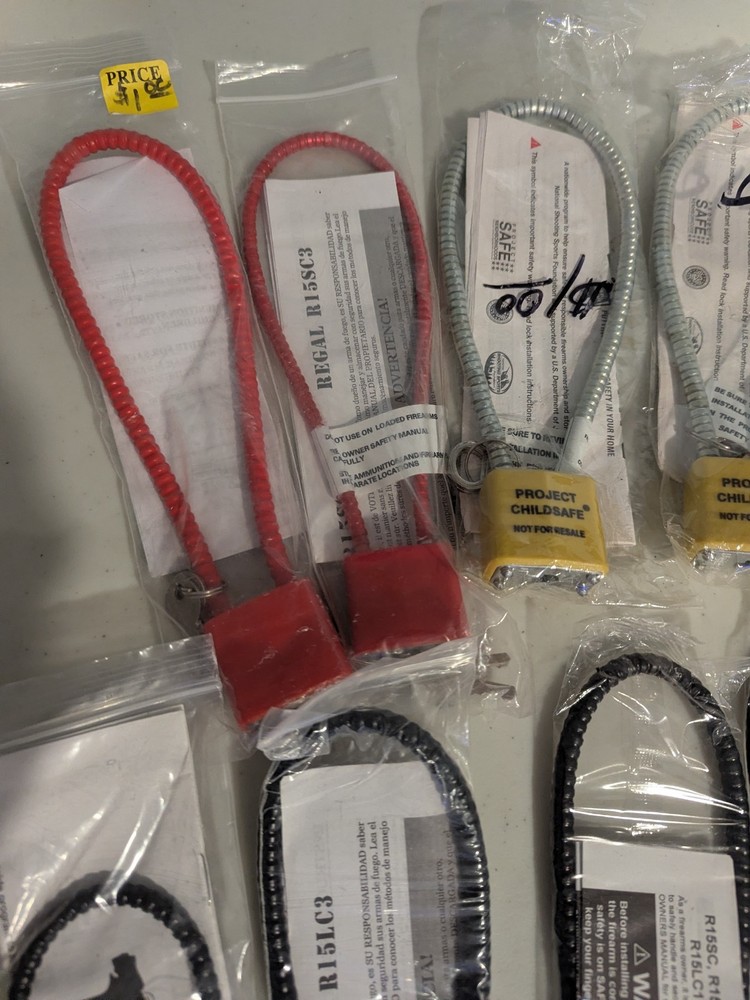 Assorted Cable Gun Locks AS PICTURED QTY 12