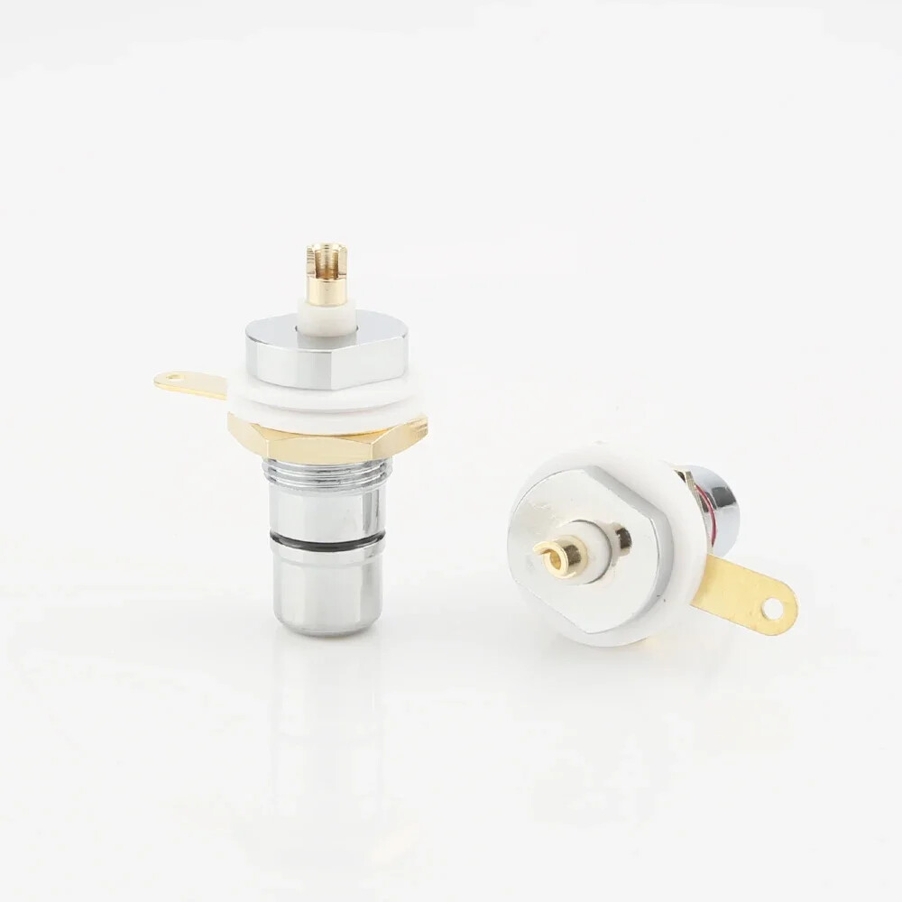 8pcs Rhodium Plated RCA Socket female Panel Mount plug Audio Terminal Chassis