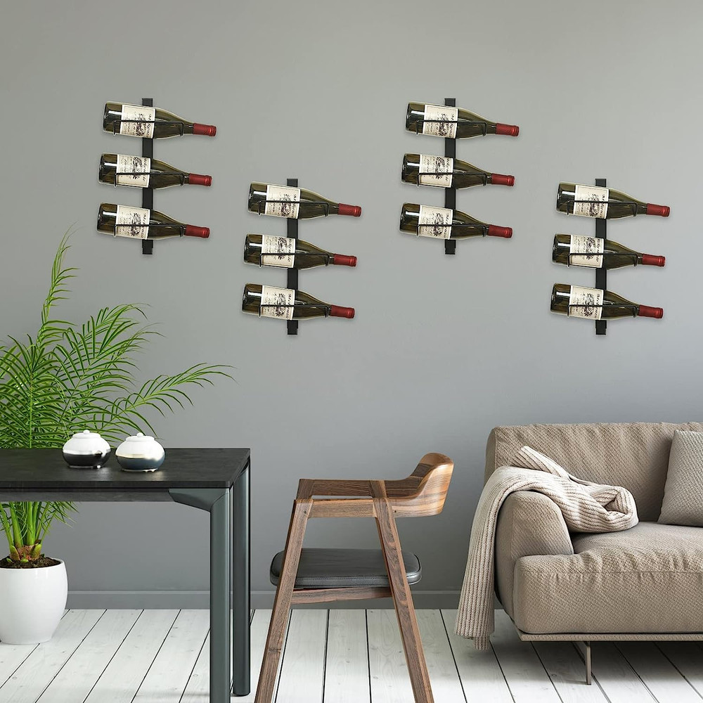 Wall Wine Rack for 12 Wine Bottles, DIY Detachable Wine Storage Organizer