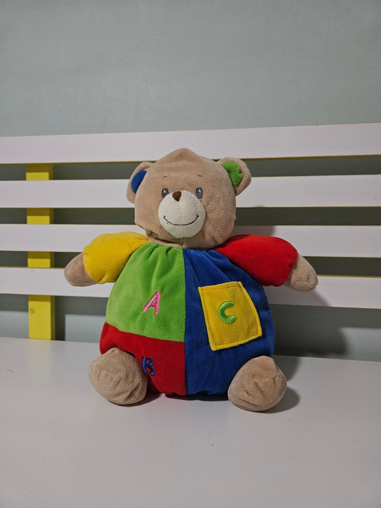 HUSHH TEDDY BEAR COLOURED ABC TEDDY BEAR 25CM CA AUSTRALIA