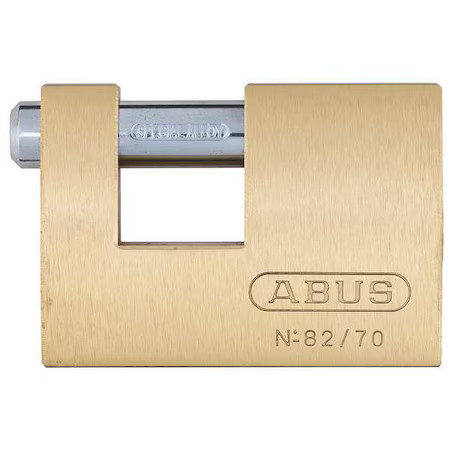 Abus 82/70 Kd Padlock, Keyed Different, Shutter Shackle, Brass Body, Steel