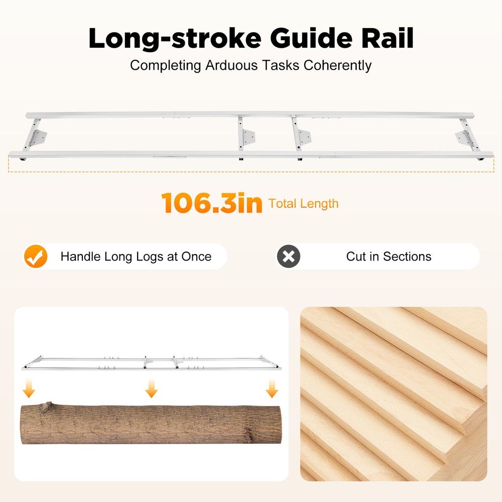 2.7M Professional Milling Rail System Log Chainsaw Mill Guide Set Ladder