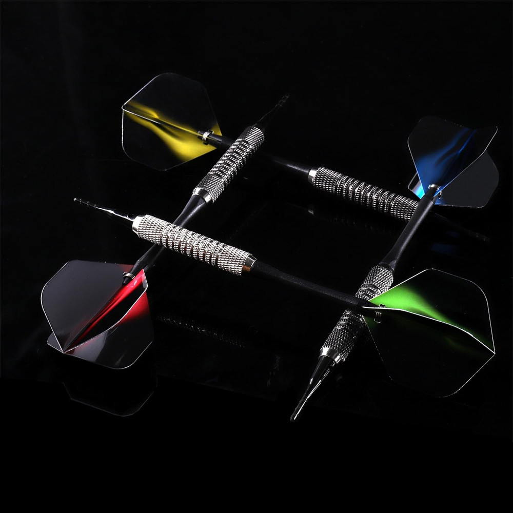 16G Soft Tip Darts with Extra Flights and Plastic Points for Beginners