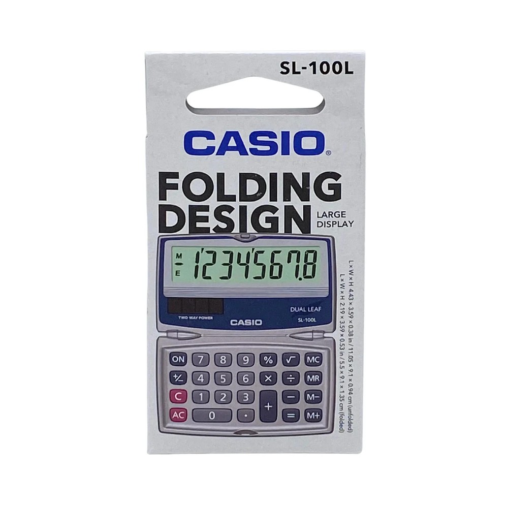 CASIO Standard Function SOLAR CALCULATOR 8-DIGITS Big Display Folding Hard Case