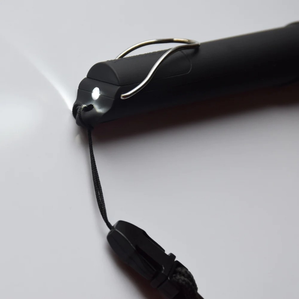 Fox 40 Mini Electronic Whistle + LED Light w/ Fox 40 Custom Lanyard, Black