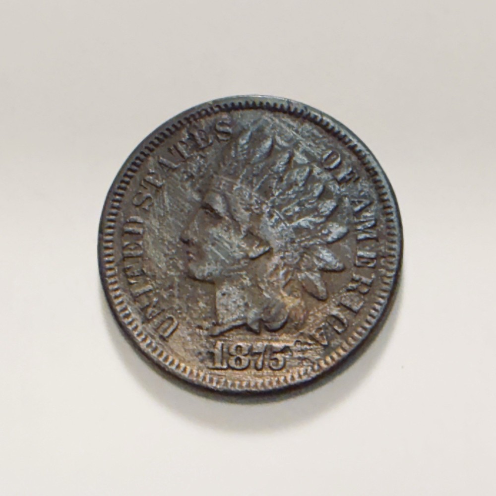 1875 Indian Head Cent - Choice VF Details
