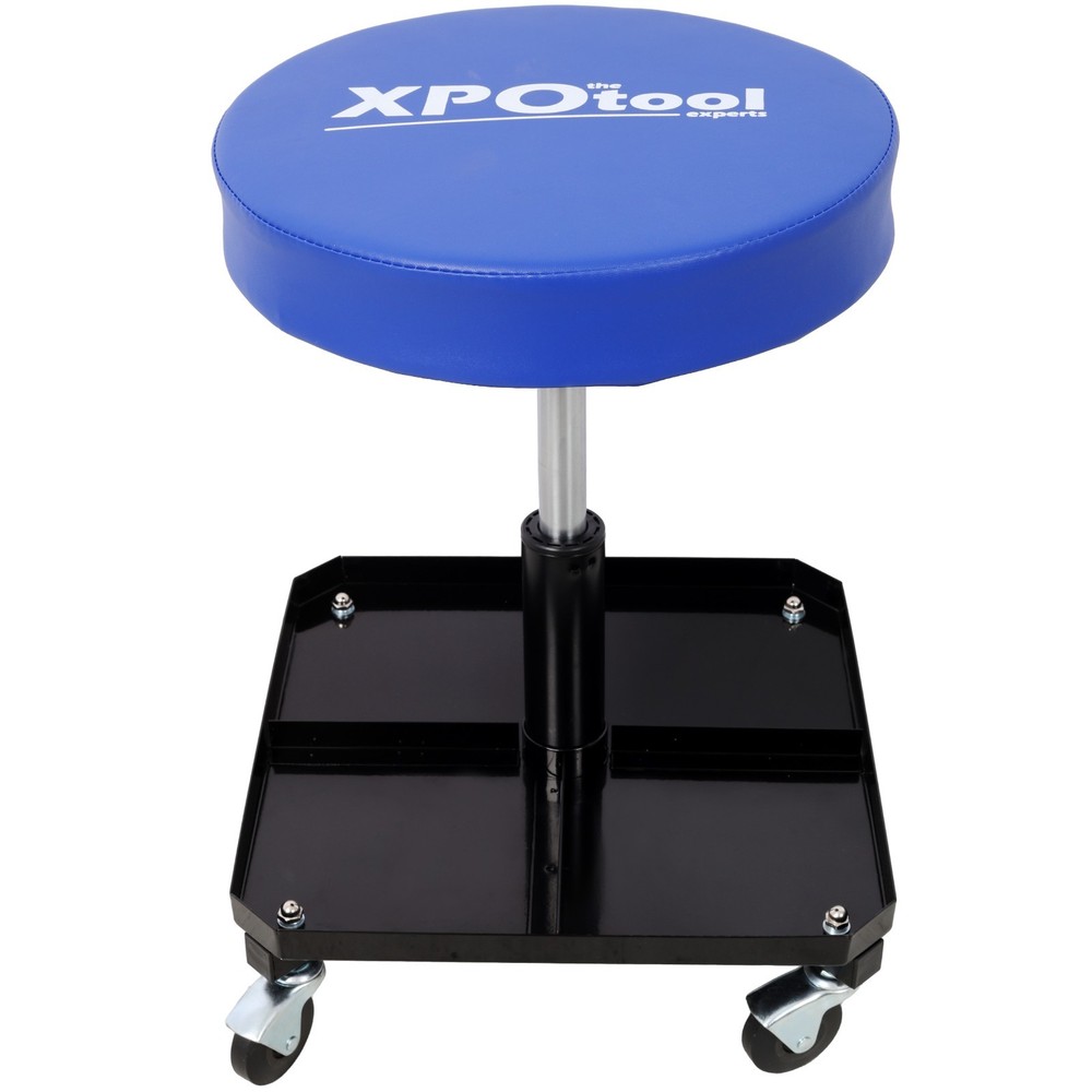 250LBS Rolling Pneumatic Creeper - Adjustable, Tool Tray