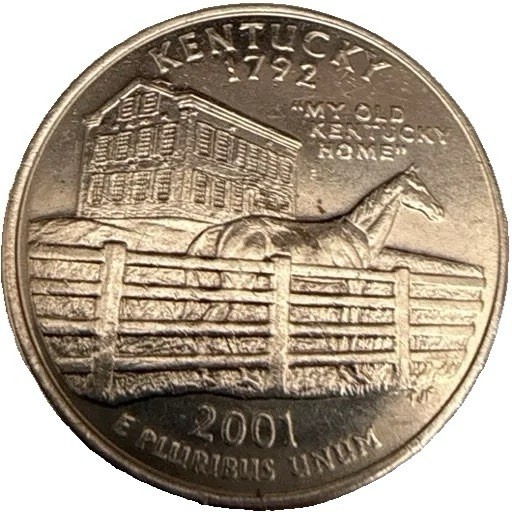 2001-D USA Kentucky State Quarter MS Condition Mint State Quarter 25C