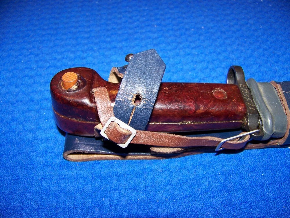 Romanian /BAKELITE KNIFE "BLUE LEATHER" ROMANIAN GUARD UNIT...RARE FIND!!