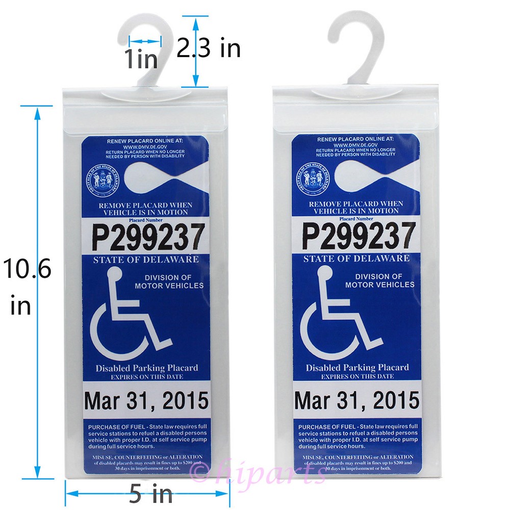 4X Handicap Placard Holder Disabled Parking Permit Protector Mirror Tag Sleeve