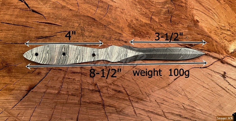 Handmade Pattern Welded Damascus Steel Blank Blade-Double Edge Knife-Dagger-B18