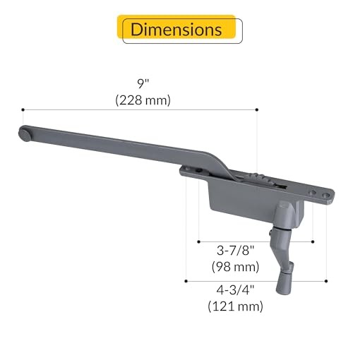 Casement Operator Assembly Aluminum Handle, Right Hand, Die Cast Construction