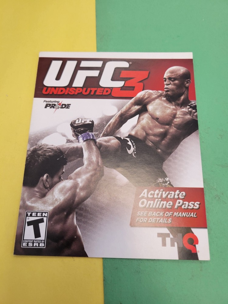 UFC Undisputed 3 Manual Instruction Booklet ONLY!!! PS3