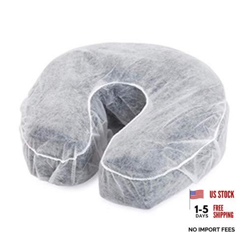 Fitted Disposable Massage Headrest Covers Face Rest Cradle Covers White 1 pack