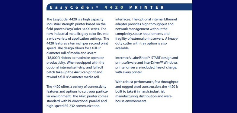 Intermec EasyCoder 4420 Thermal Barcode Label Printer