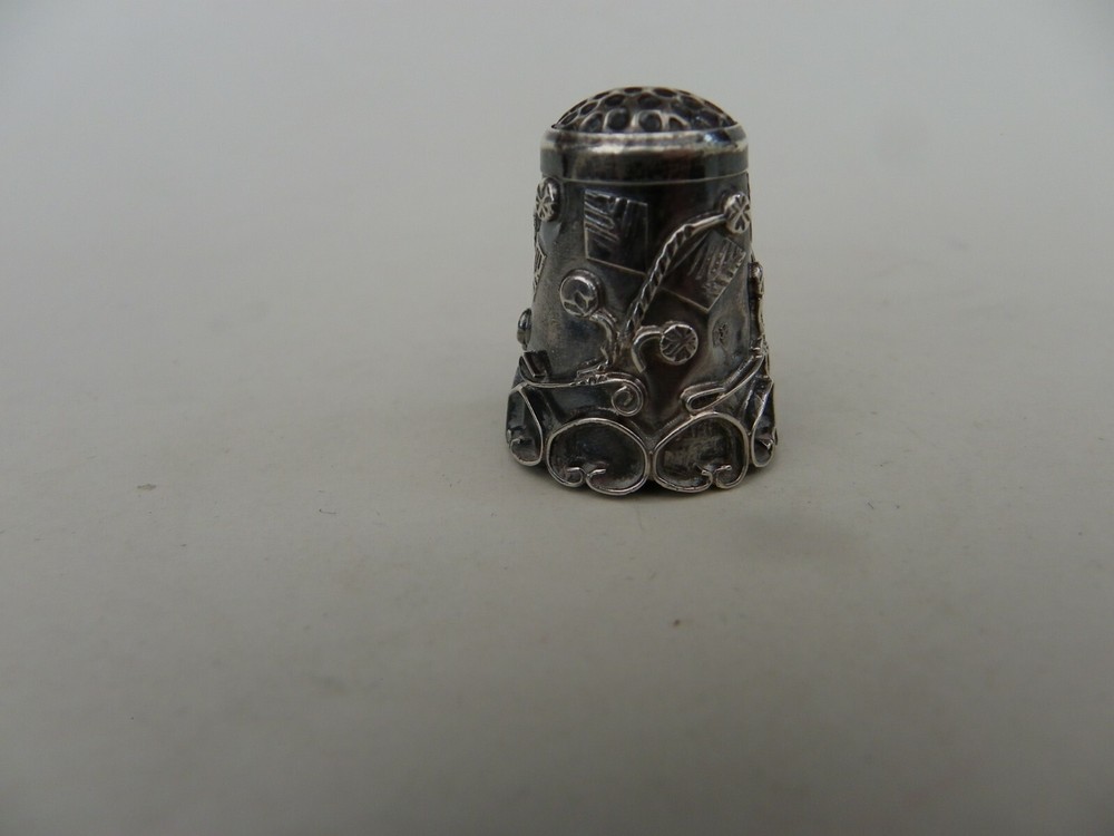 Vintage Silver Filigree Work Thimble 925