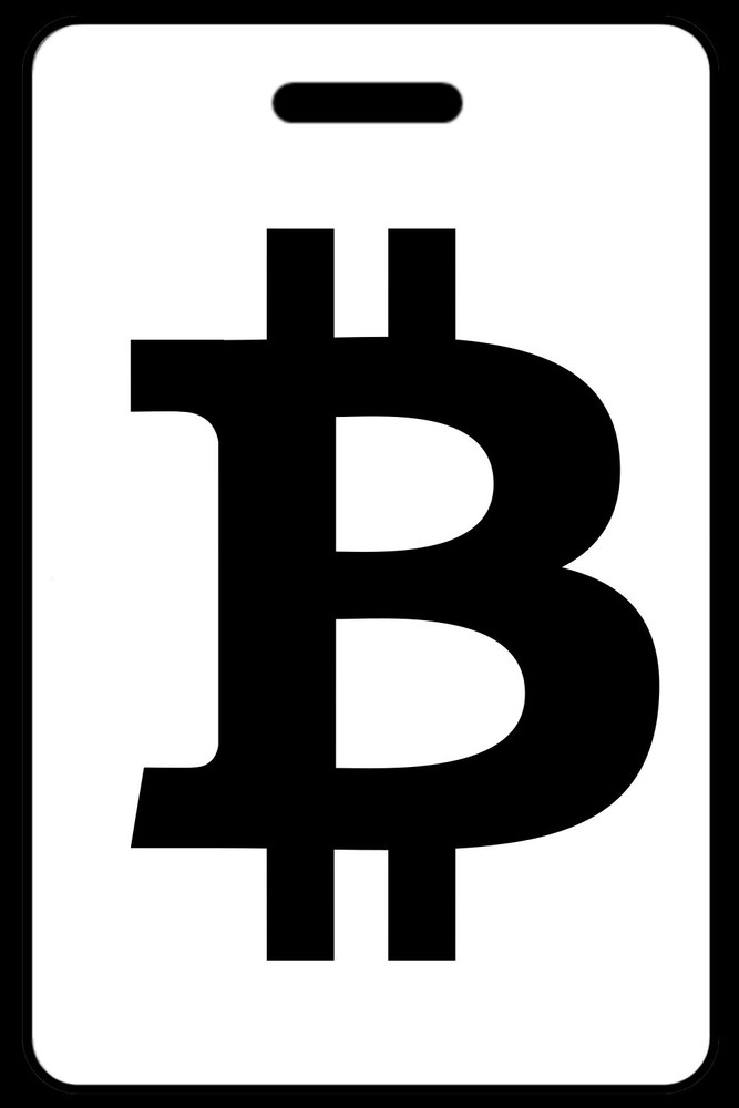Black on White Cryptocurrency "B" Logo Luggage/Bag Tag - Personalized