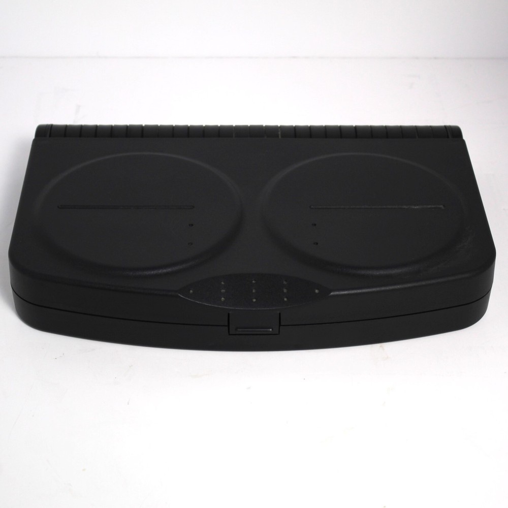 Vintage 90s Black Plastic Hard Shell Folding CD DVD BluRay Storage Case 24 Discs