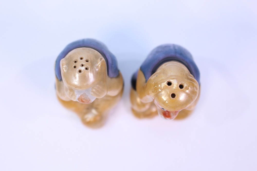 Salt & Pepper Shaker VTG Monkey MCM Set Bundle Hand Painted Japan Lustreware See