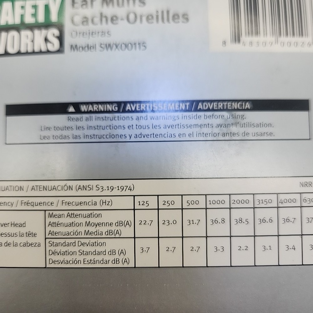 Safety Works Ear Muffs Adjustable Headband [93]