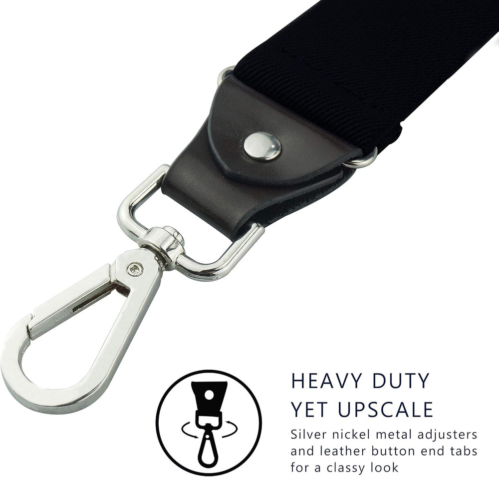 Suspenders for Men, Adjustable Suspenders with Elastic Straps Y-Back Constructio