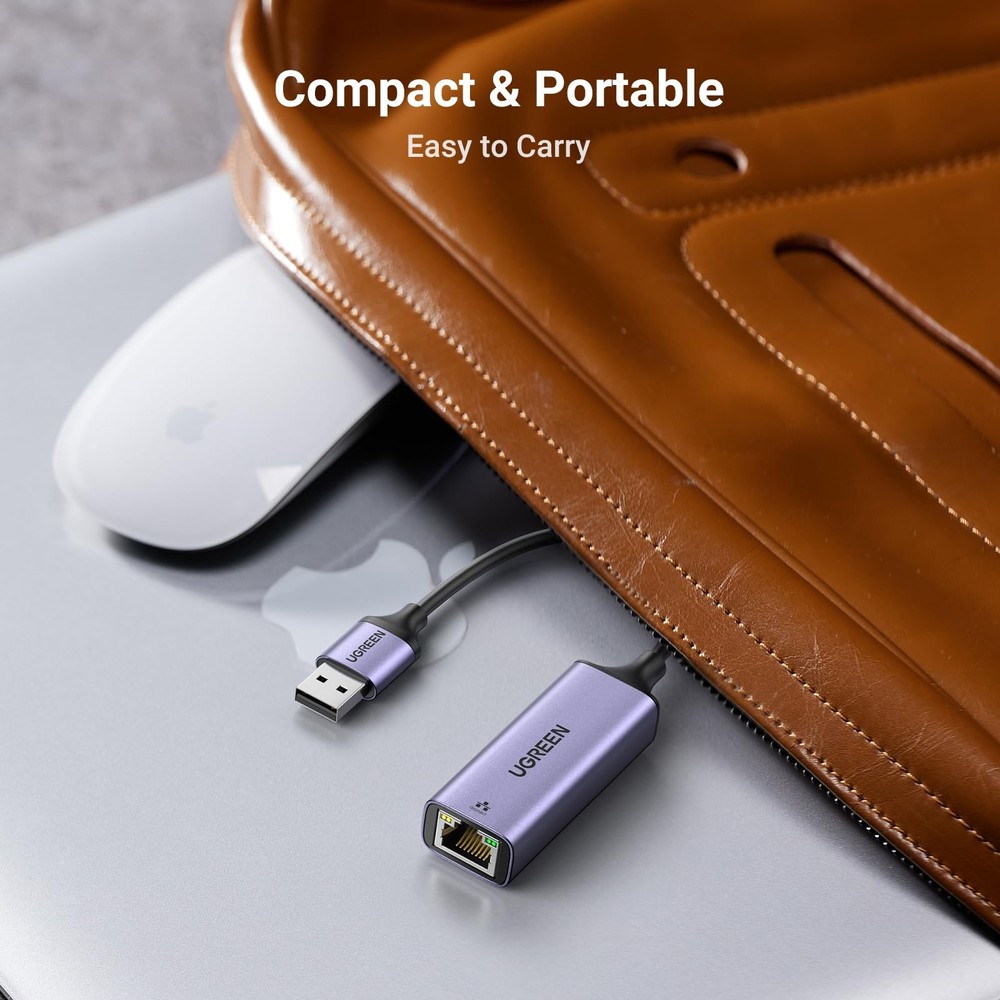 UGREEN USB to Ethernet Adapter, Plug and Play Space Grey