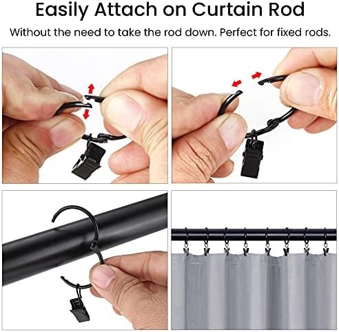 Openable Metal Curtain Rings Set