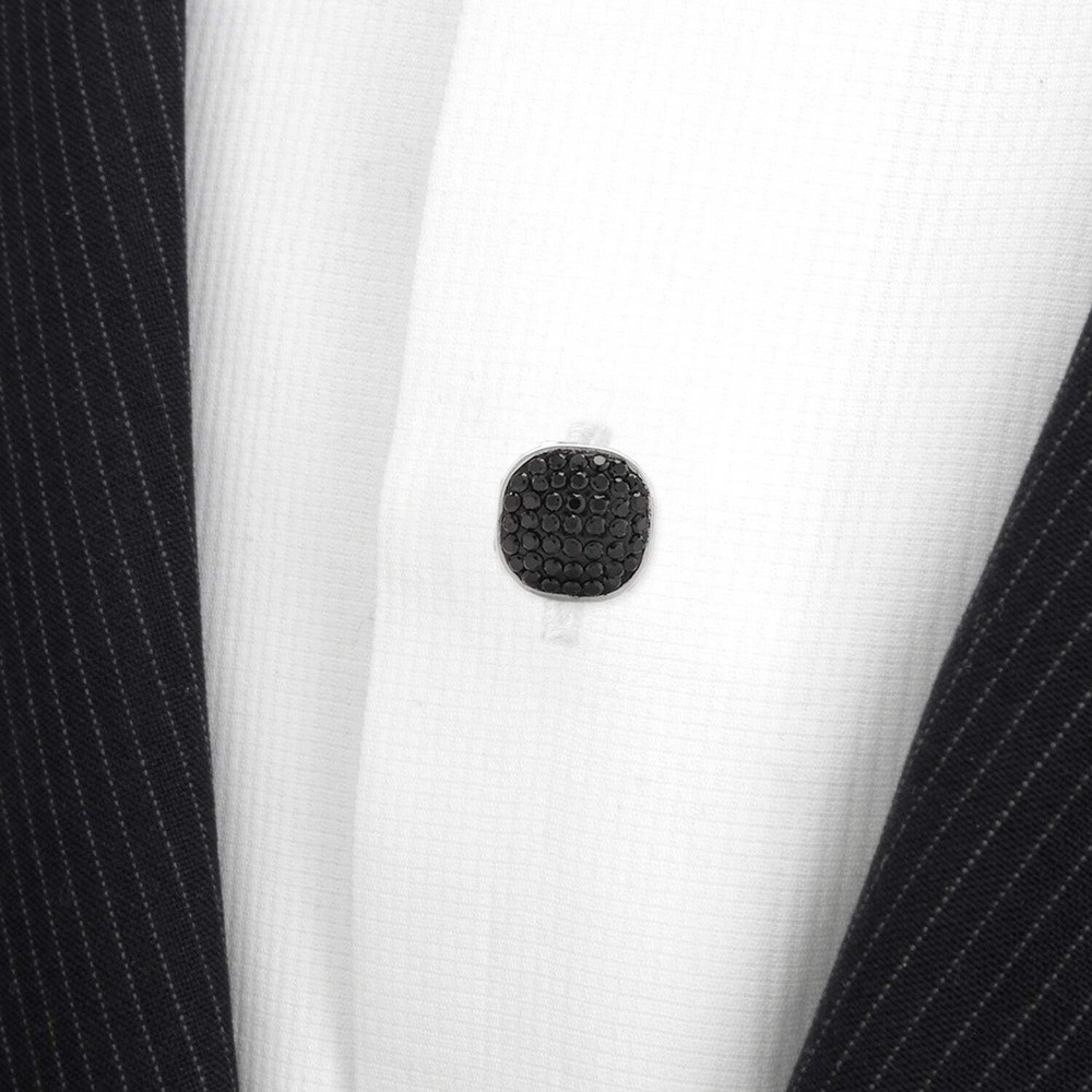 Stainless Steel with Black Pave Crystal 5-Studs