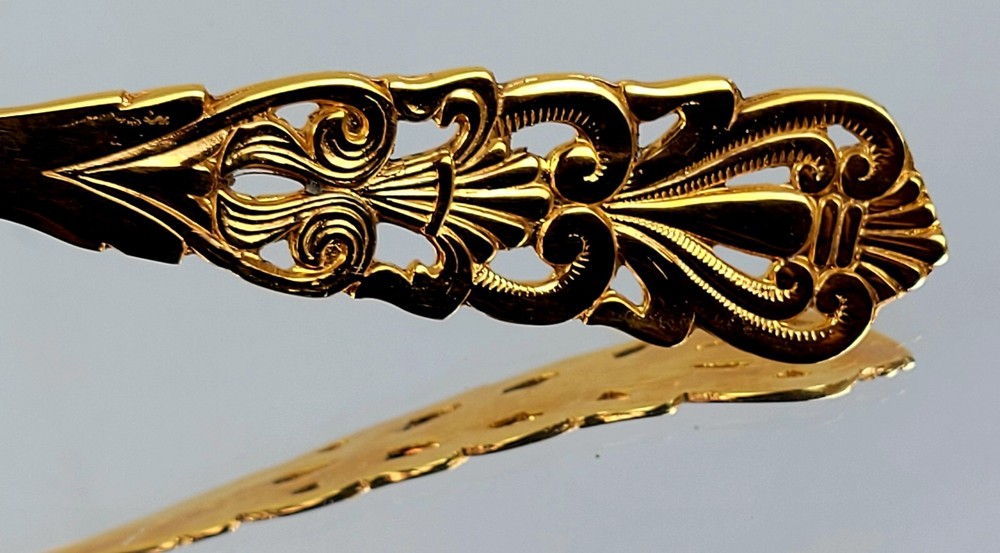 Italian Gold Carved Wedding Cake Server, Elegant Server Set, Hollowware, Scrolls