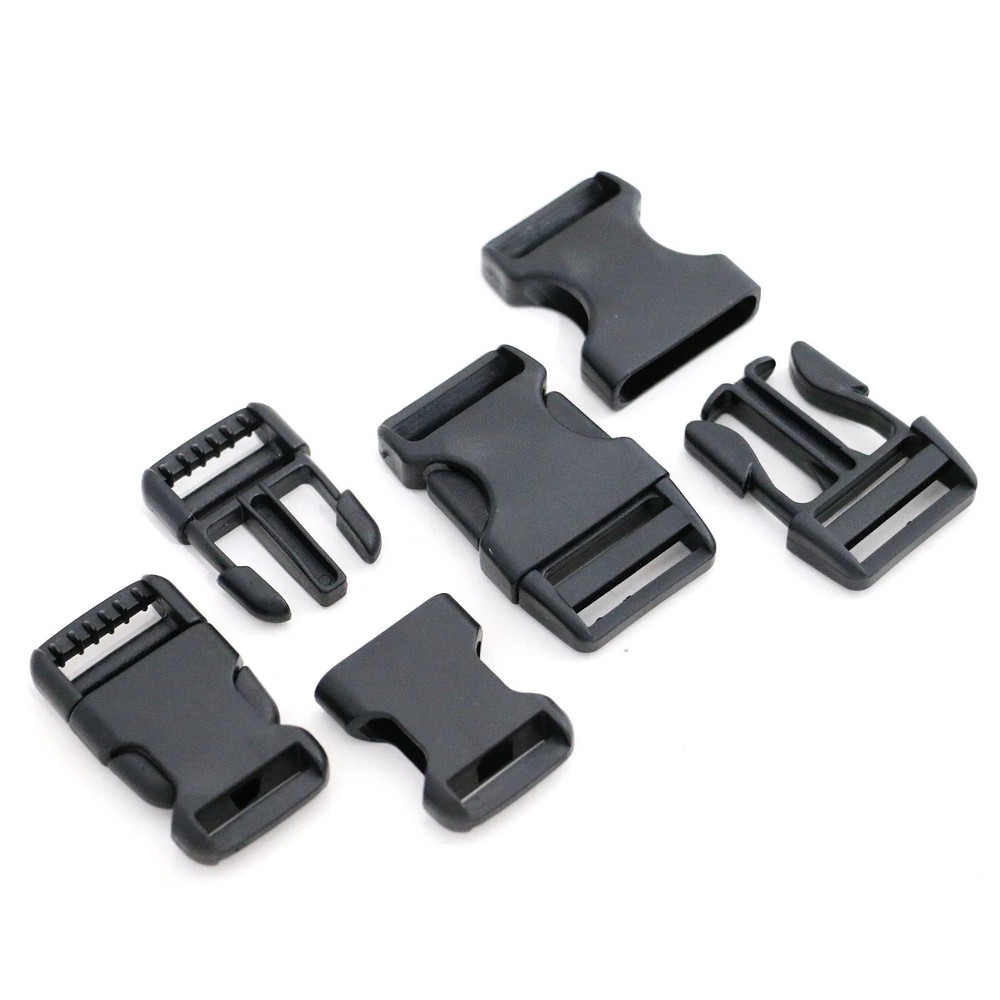 Webbing side release nylon strap buckle clasp 1" black