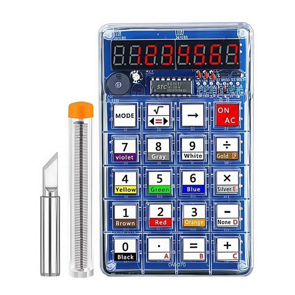 Soldering Practice Kits DIY 7-Digit LED Display Electronics Calculator & Resi...