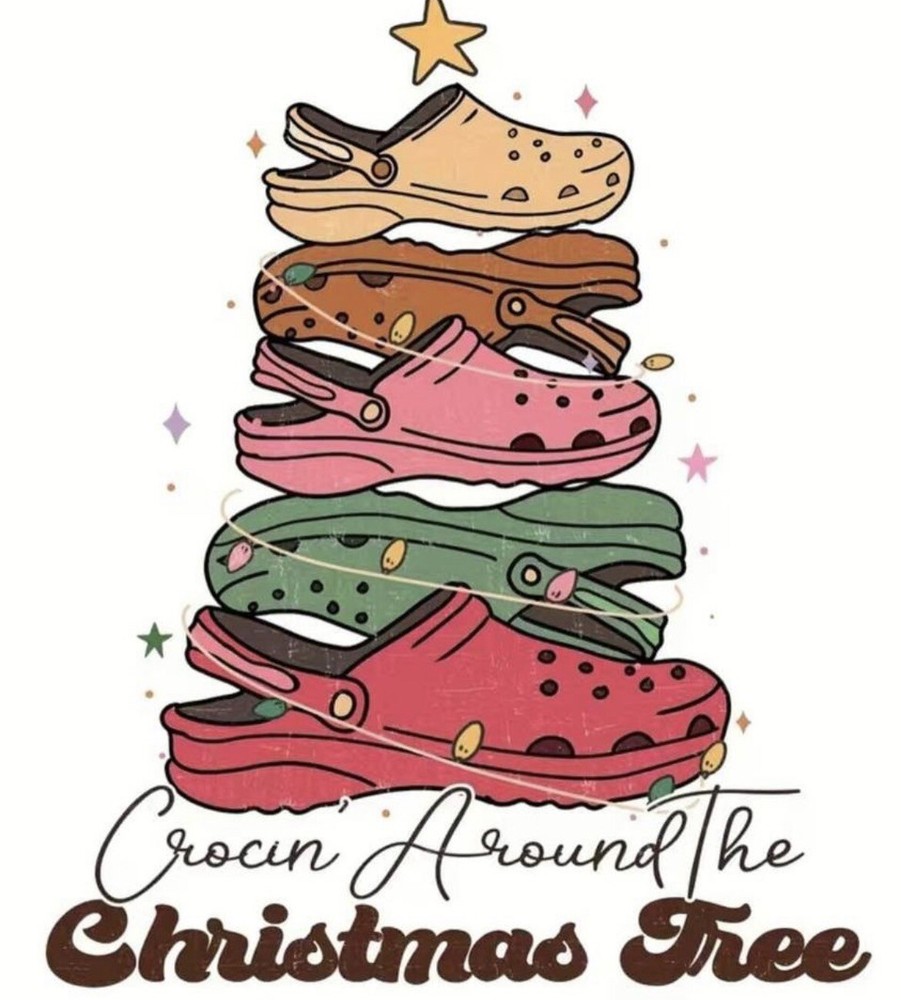 croc christmas vinyl iron on
