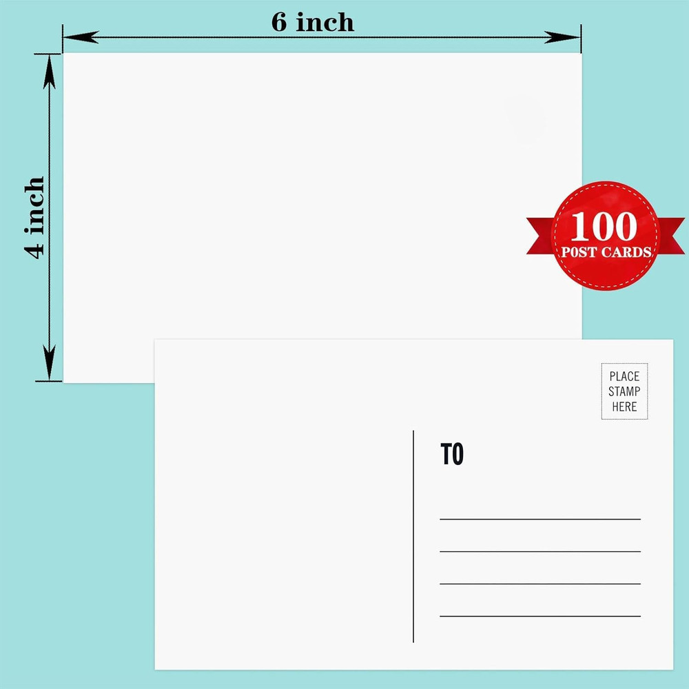 Blank Postcards for Mailing - 100 Pcs White 4x6, Mailable Postcards Set Make Yo