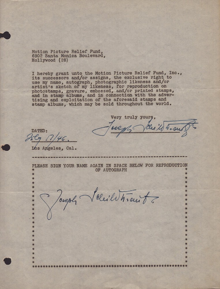 JOSEPH SCHILDKRAUT - DOCUMENT DOUBLE SIGNED 07/17/1946