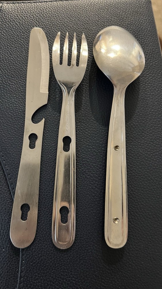 Vintage (Japan) 3-Pc Stainless Flatware Camping Spoon Fork Knife