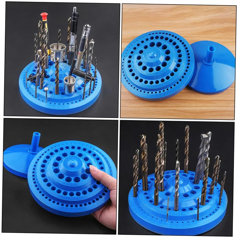 Rotating Drill Bit Storage Box Organizer Case for Hardware Tools