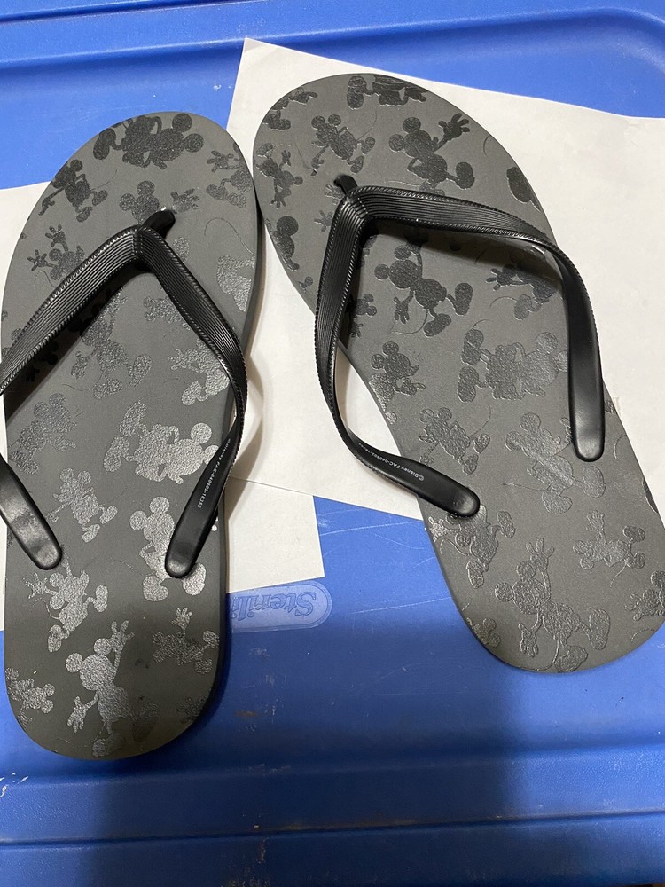 Mickey Mouse Black Size 11 Flip Flops